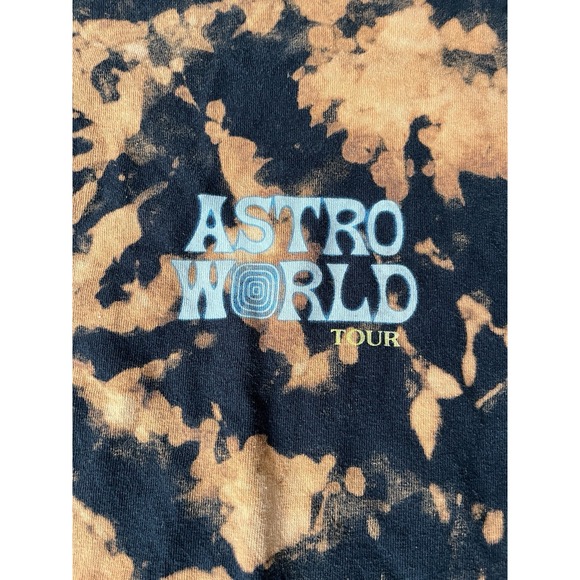 Travis Scott Astroworld Tour Shirt Mens Med Black Bleach Wish You Were Here Bear - Picture 2 of 6